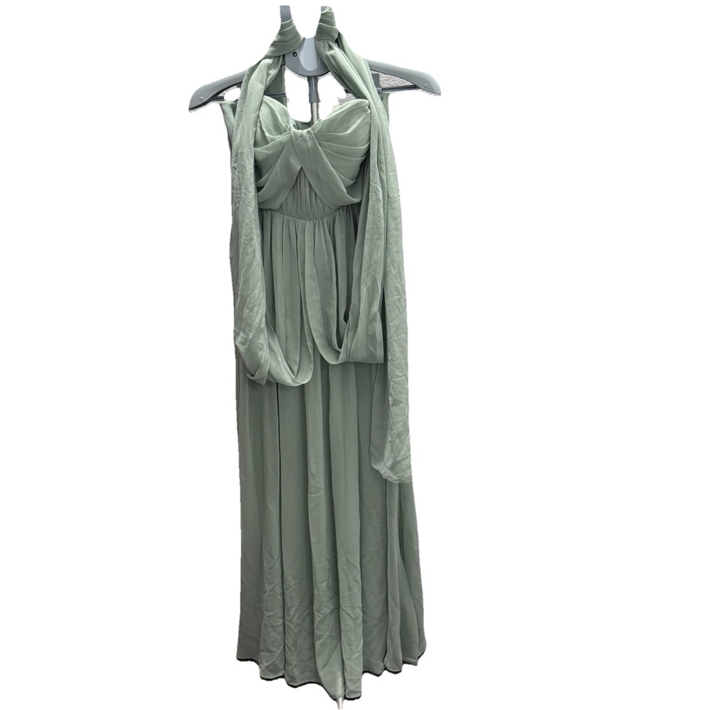 Birdy Gray Dress Size M‎ Convertible Chiffon Gown SAGE Green Formal Wear GRACE